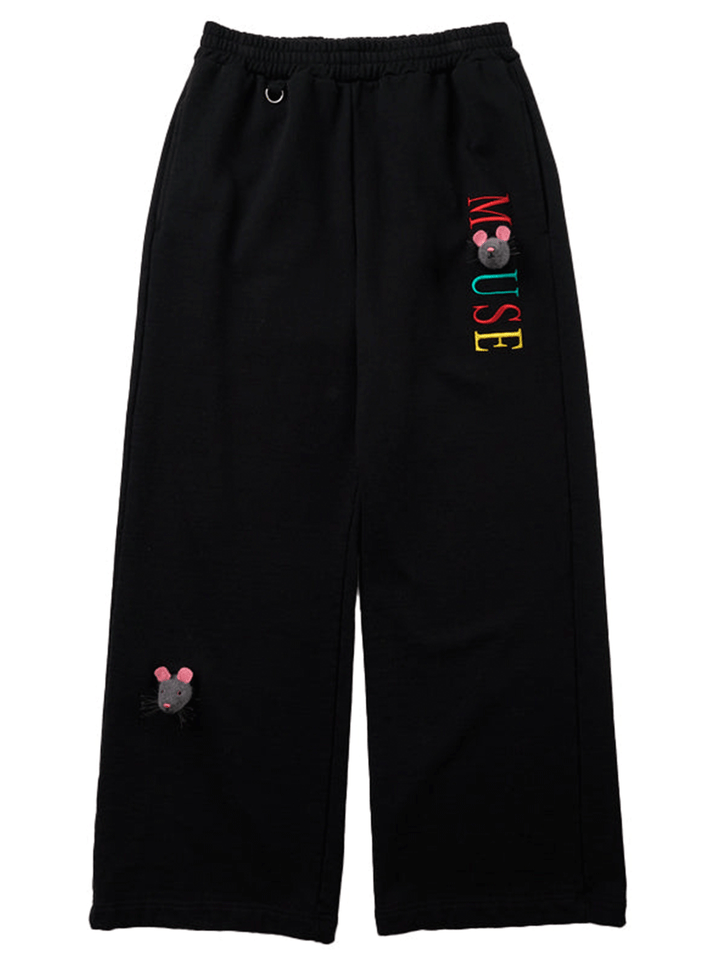 Doublet-Embroidery-Sweatpants-With-Mice-Black-1