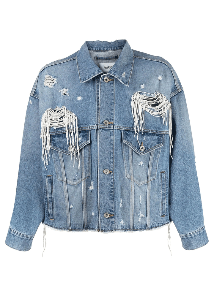 Doublet-Pearl-Decoration-Denim-Jacket-Indigo