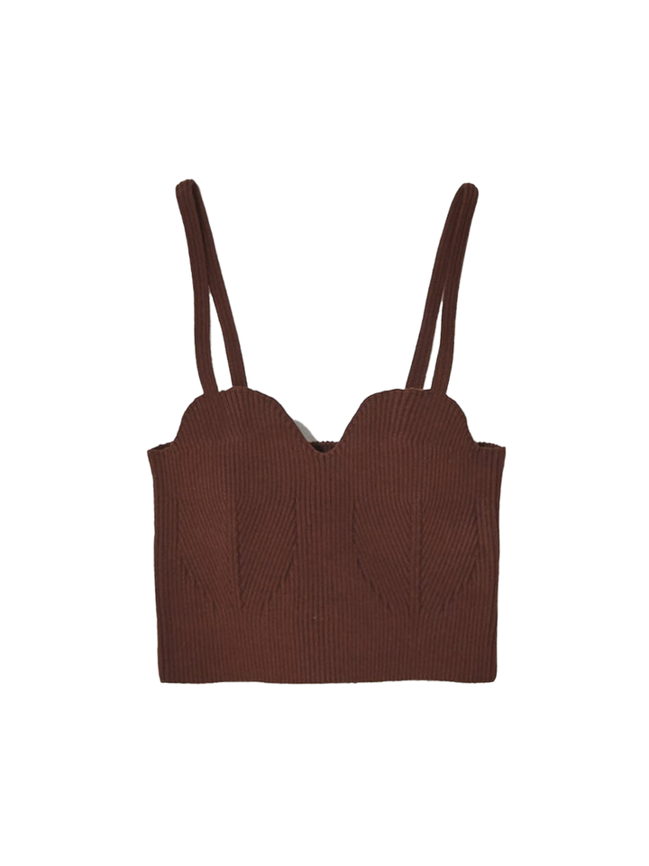 Dries Van Noten Fitted Bra Top With Rib Beige 1