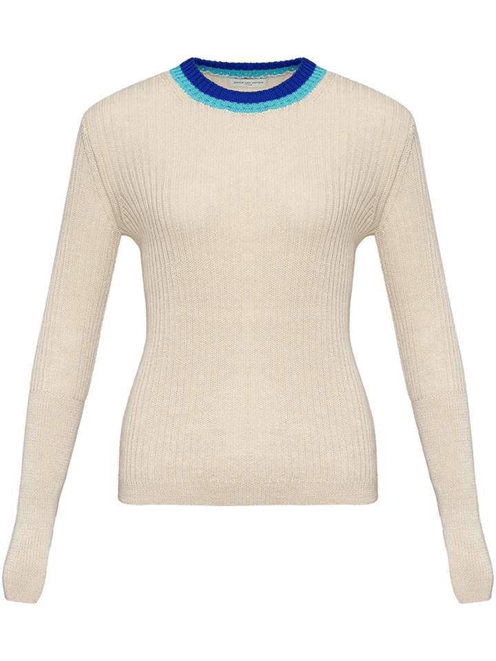 Dries-Van-Noten-Fitted-Crew-Neck-Sweater-Off-White-1