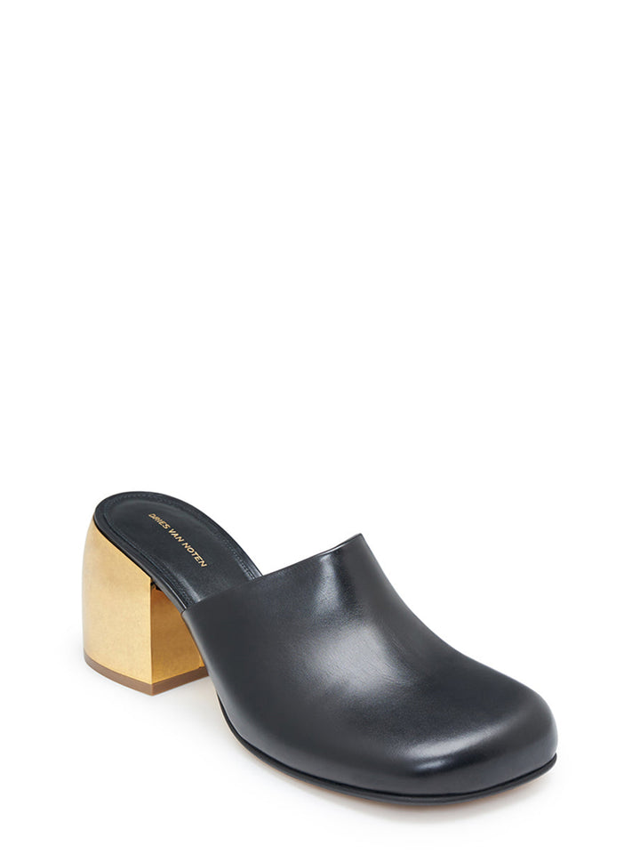 Dries-Van-Noten-Gold-Heels-Mule-Black-2