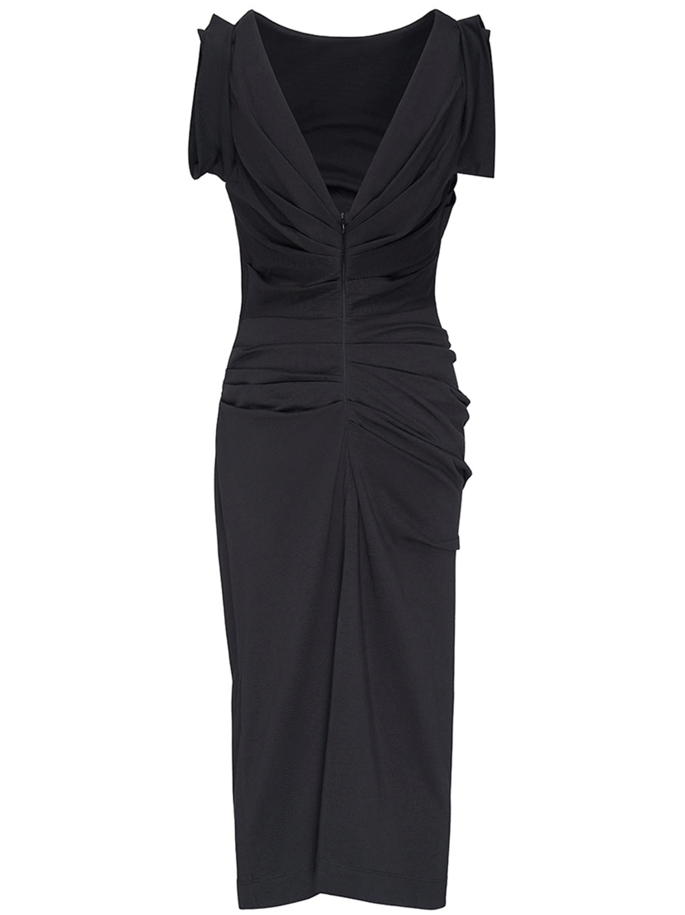 Dries-Van-Noten-Heavy-Cotton-Jersey-Fitted-Dress-Black-2