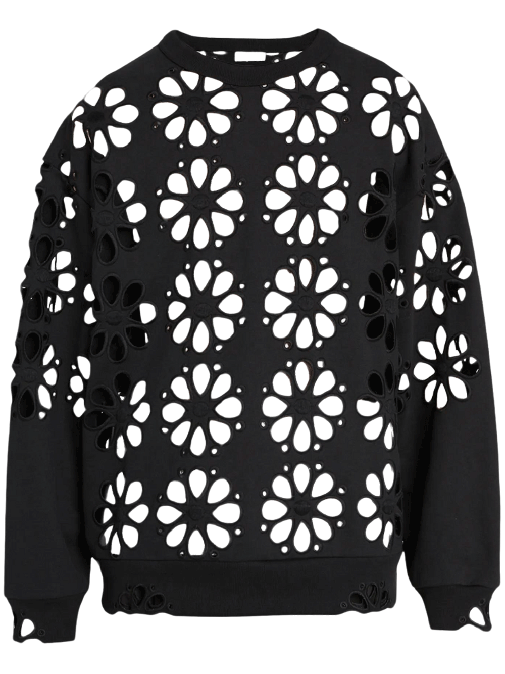 Dries-Van-Noten-Heavy-Sweatshirt-Flower-Cutout-Black-1