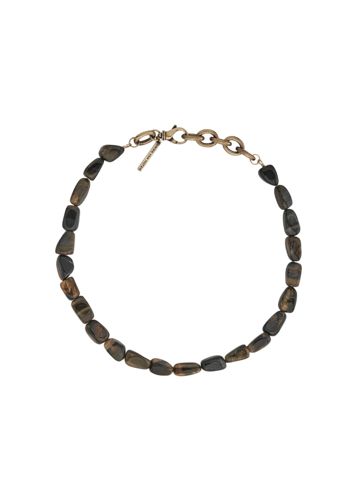 Dries-Van-Noten-Tiger-Eye-Necklace-Half-Chain-Brown-1