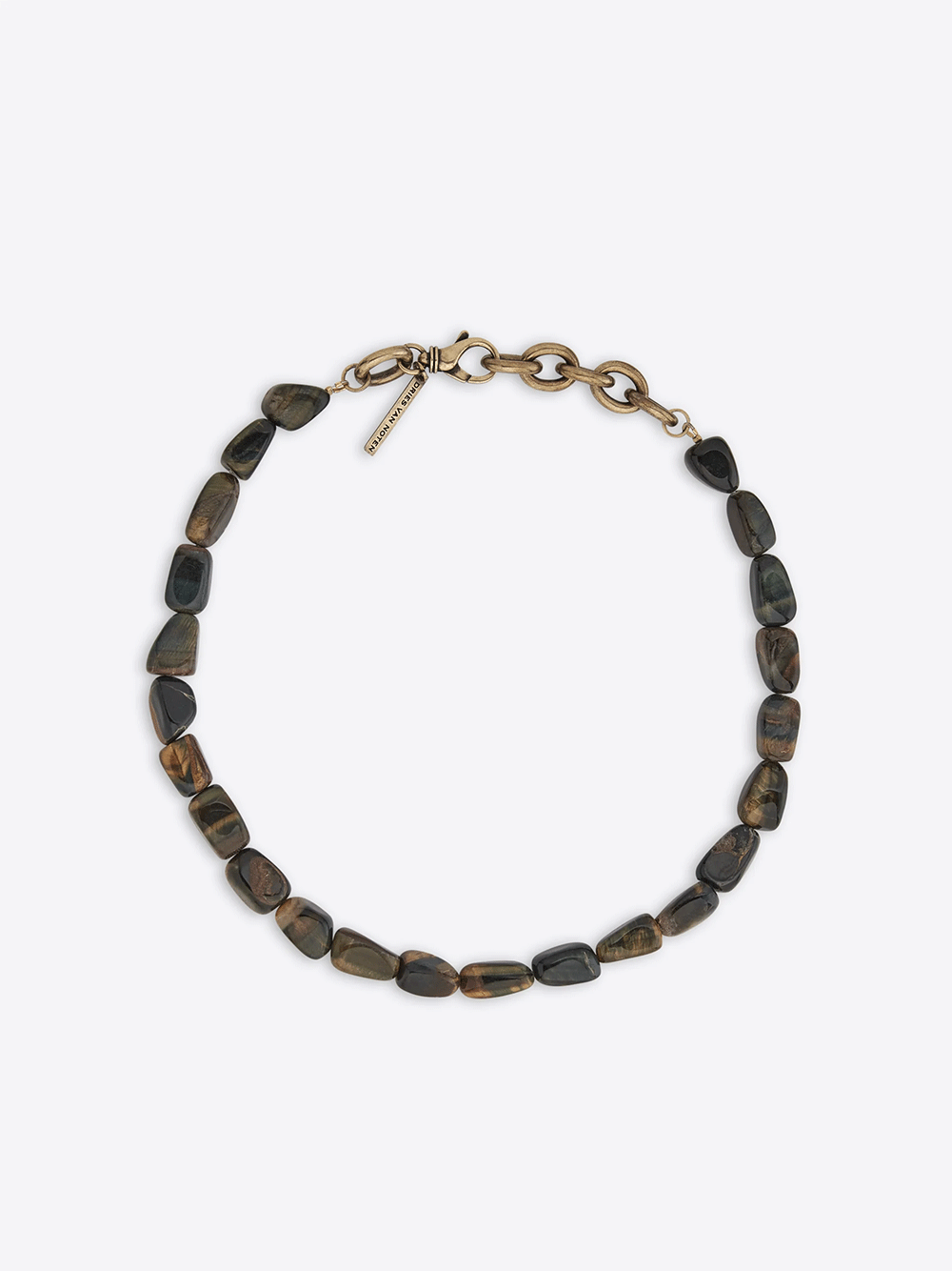 Dries-Van-Noten-Tiger-Eye-Necklace-Half-Chain-Brown-3