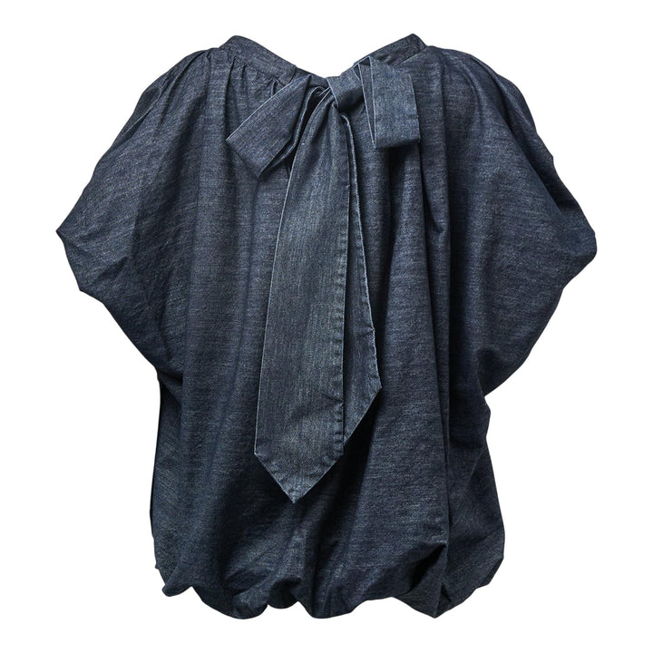 Club21 - Dries Van Noten - Balloon Top With Scarf - WOVEN TOPS - Denim