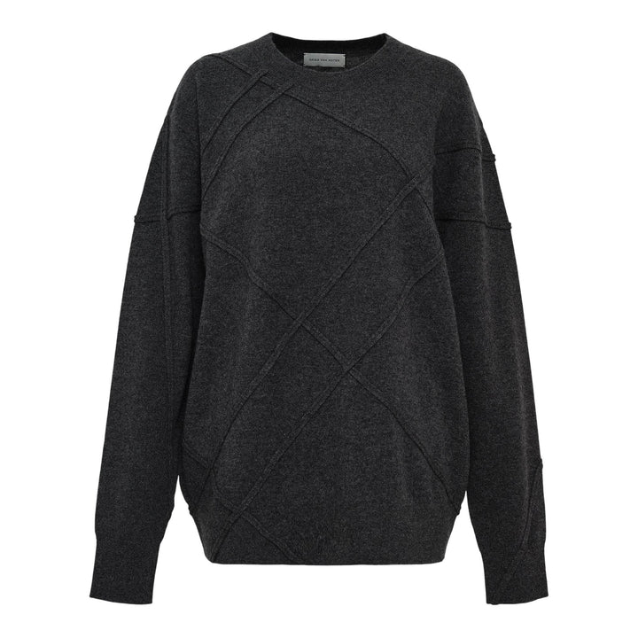 Club21 - Dries Van Noten - Criss Cross Knit Top - KNIT TOPS - Charcoal