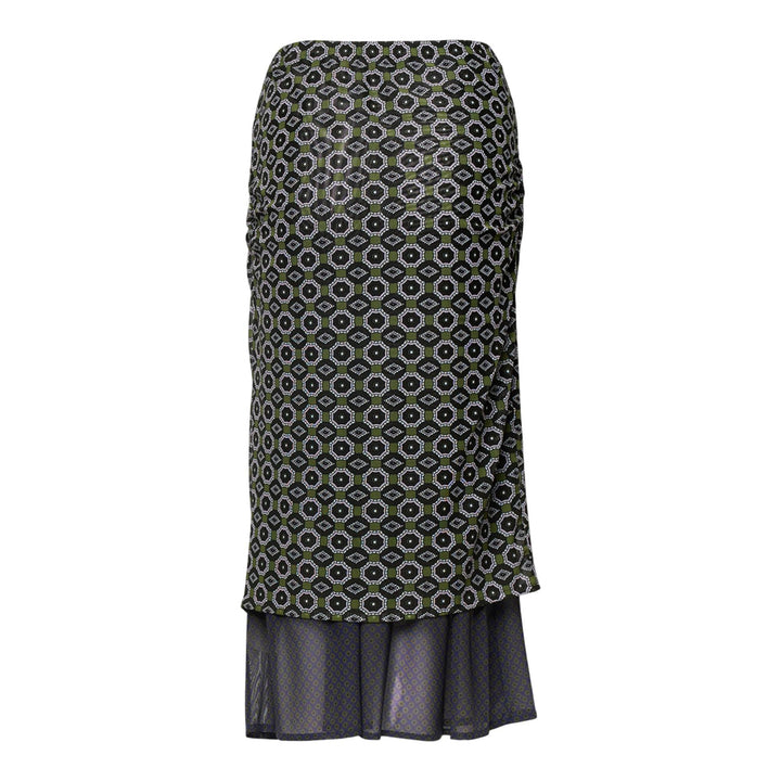 Club21 - Dries Van Noten - Double Layer Printed Skirt - SKIRTS - Green