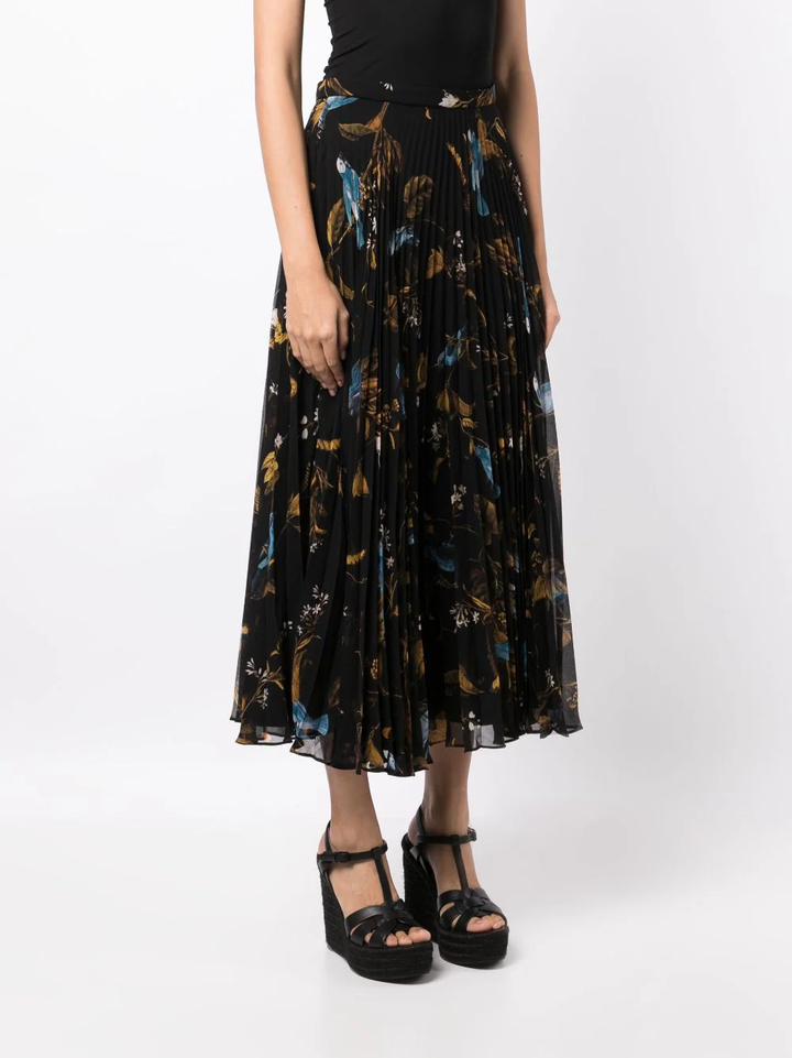 Erdem-Pleated-Midi-Length-Skirt-Black-3