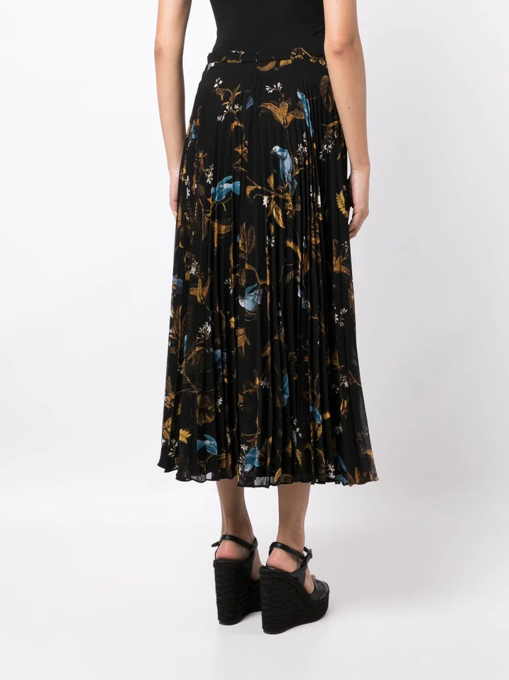 Erdem-Pleated-Midi-Length-Skirt-Black-4