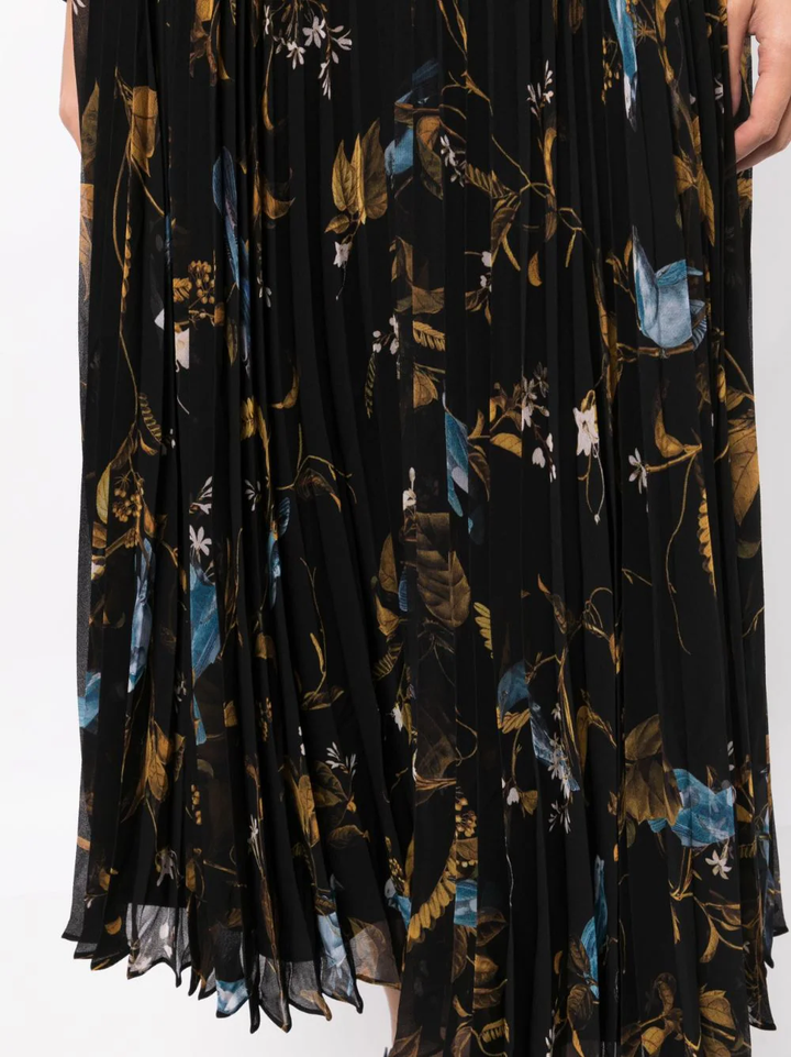 Erdem-Pleated-Midi-Length-Skirt-Black-5