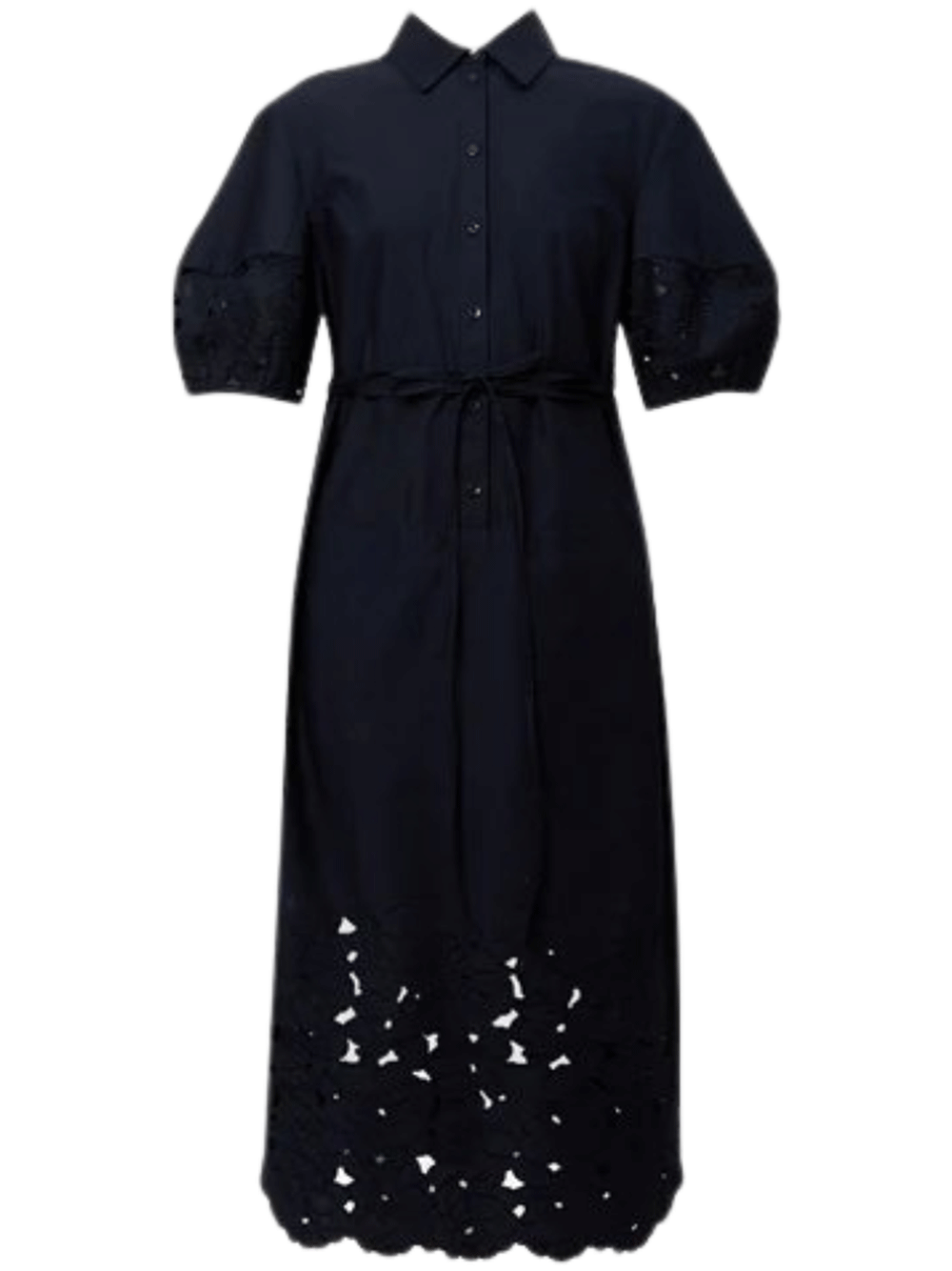 Erdem-Short-Sleeve-Midi-Shirt-Dress-Navy-1