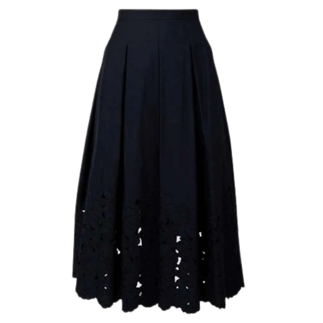 Volume Hem Pleat Detail Skirt