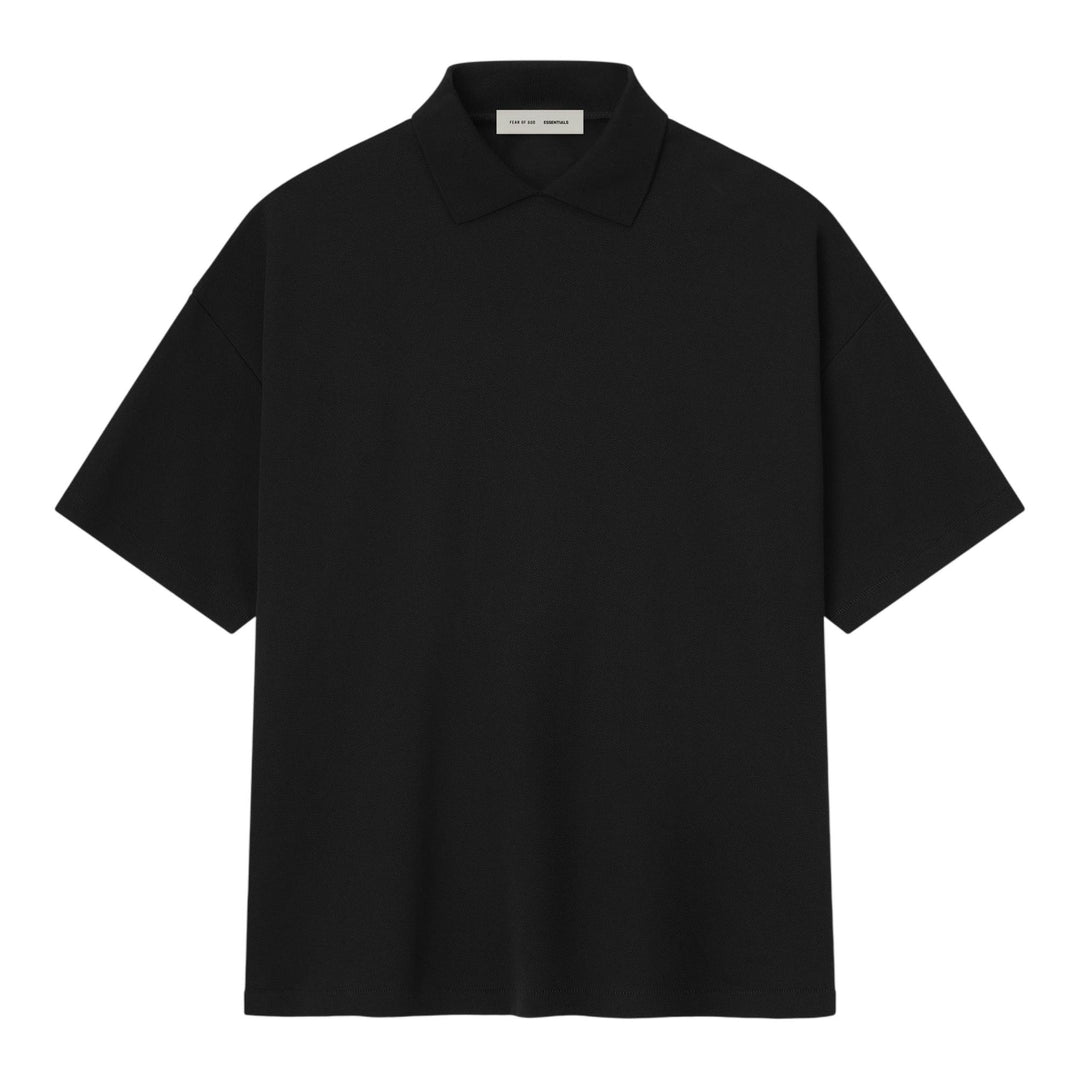 Club21 - Fear of God ESSENTIALS - 90S Fit Pique Short Sleeve Polo - POLOS - Black
