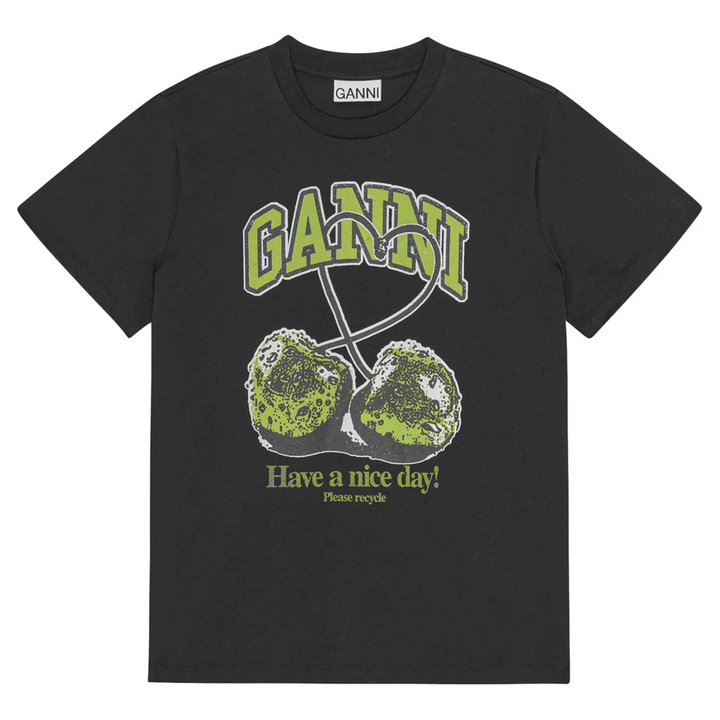 Basic Jersey Green Cherry Relaxed T-Shirt