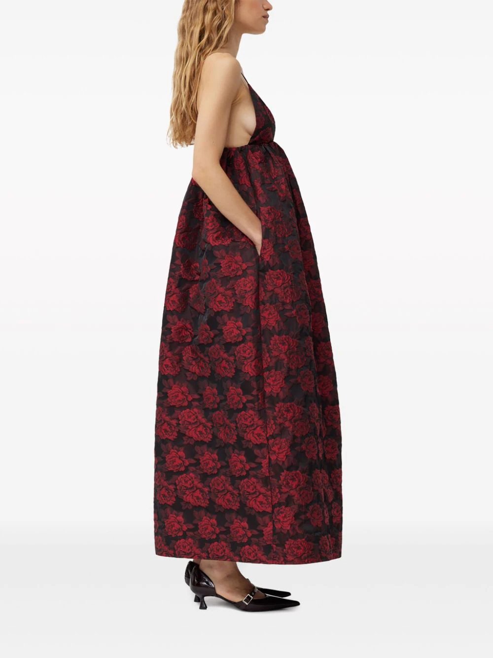 Botanical Jacquard Long Strap Dress – Club21.com