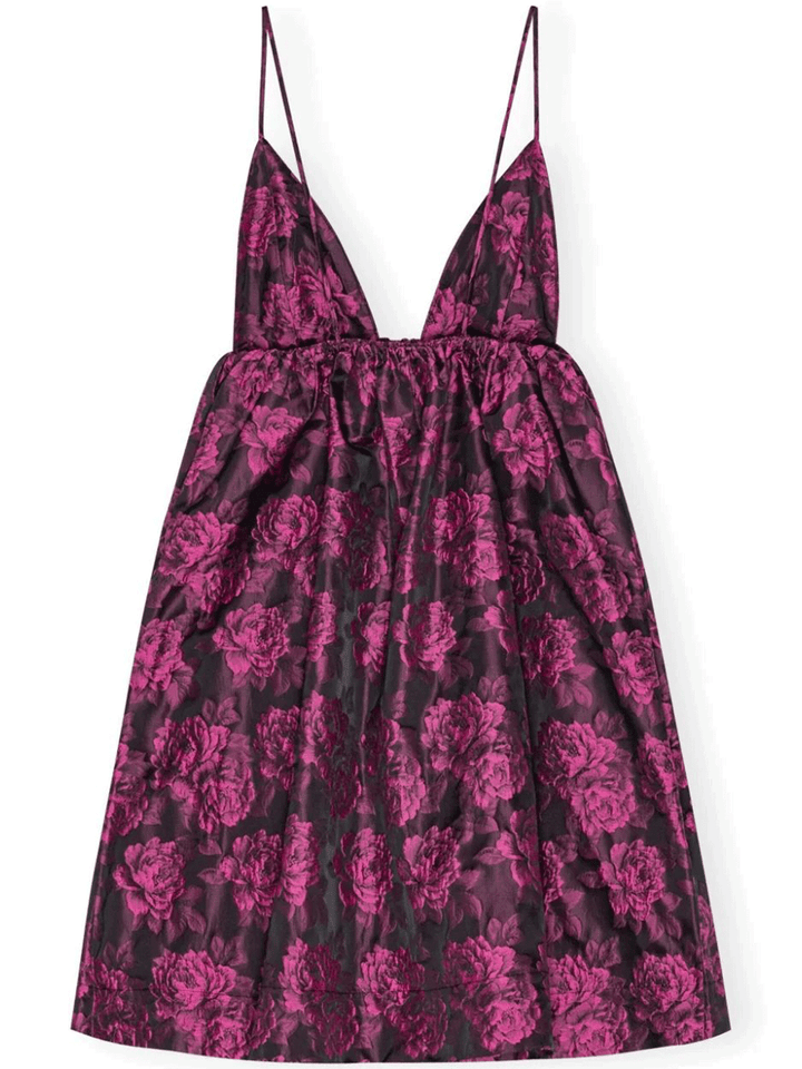 GANNI-Botanical-Jacquard-Mini-Strap-Dress-Floral-2