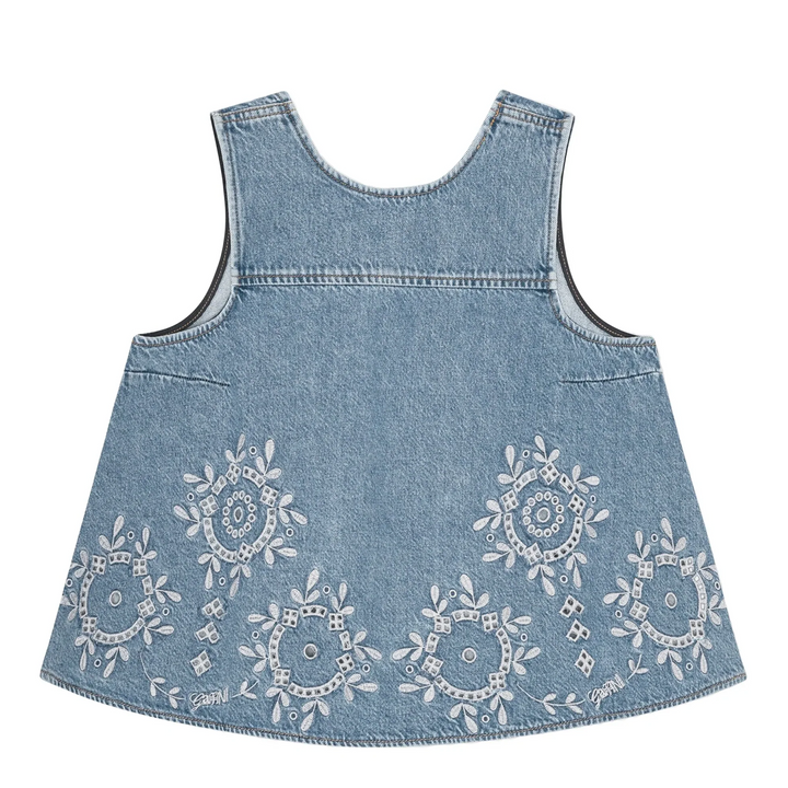 Broderie Anglaise Denim Top