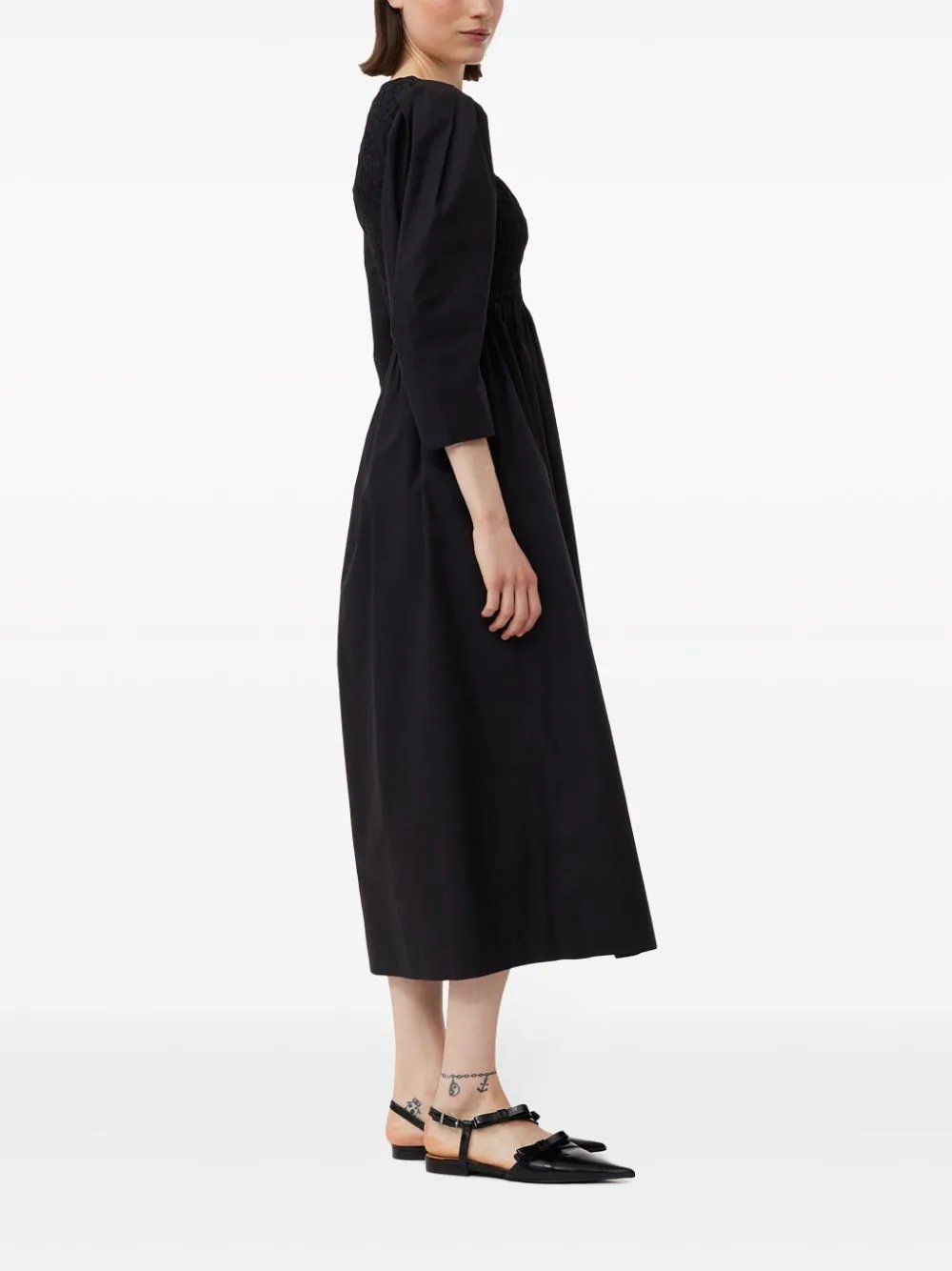 Cotton Poplin Open-Neck Smock Dress Club21.com Cotton Poplin Open-Neck Smock Dress Club21.com