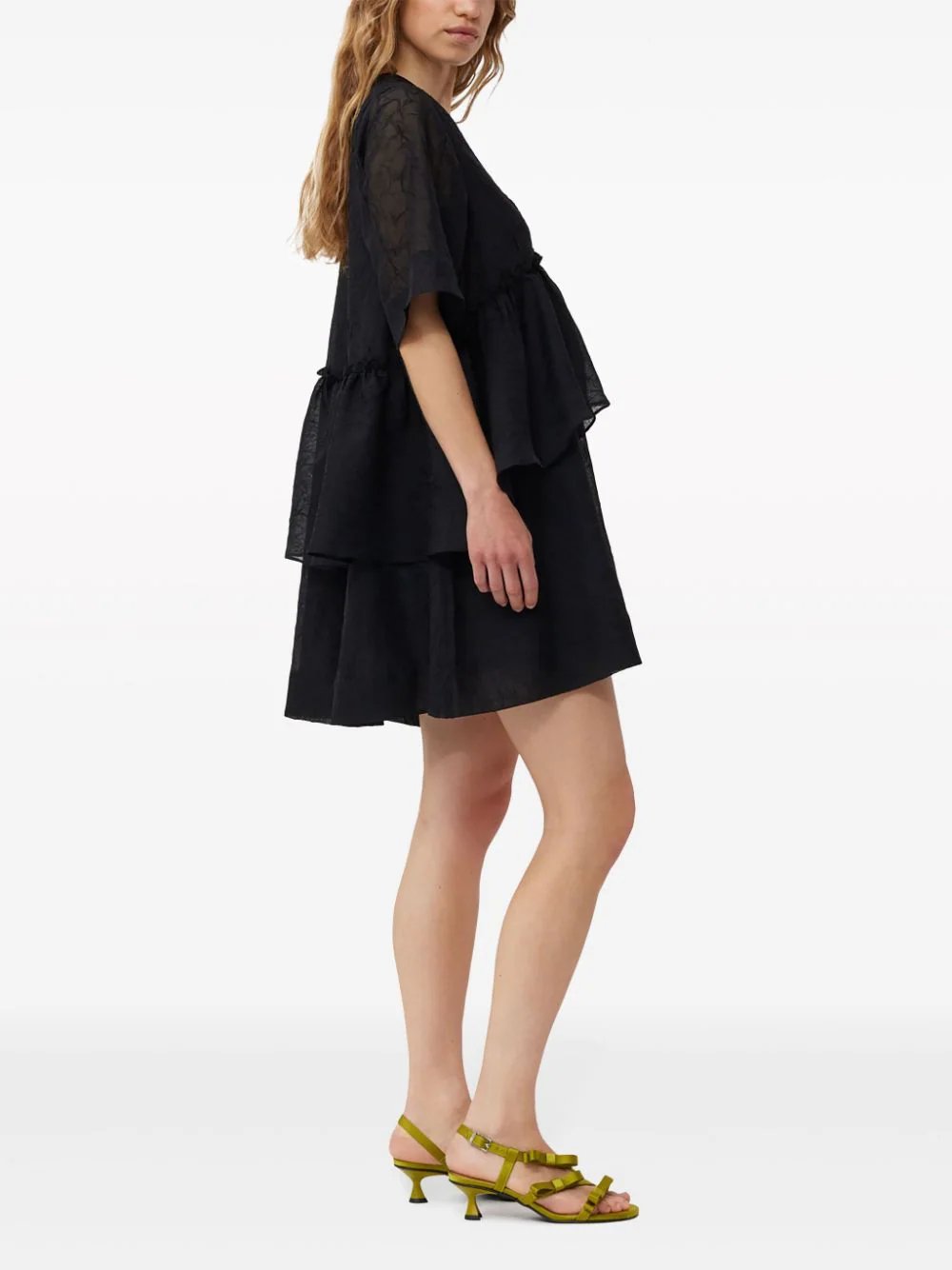 Crinkled Georgette Flounce Mini Dress – Club21.com