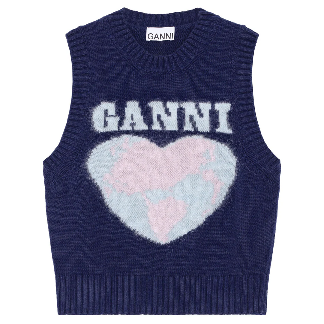 Graphic Soft Wool Mix Vest