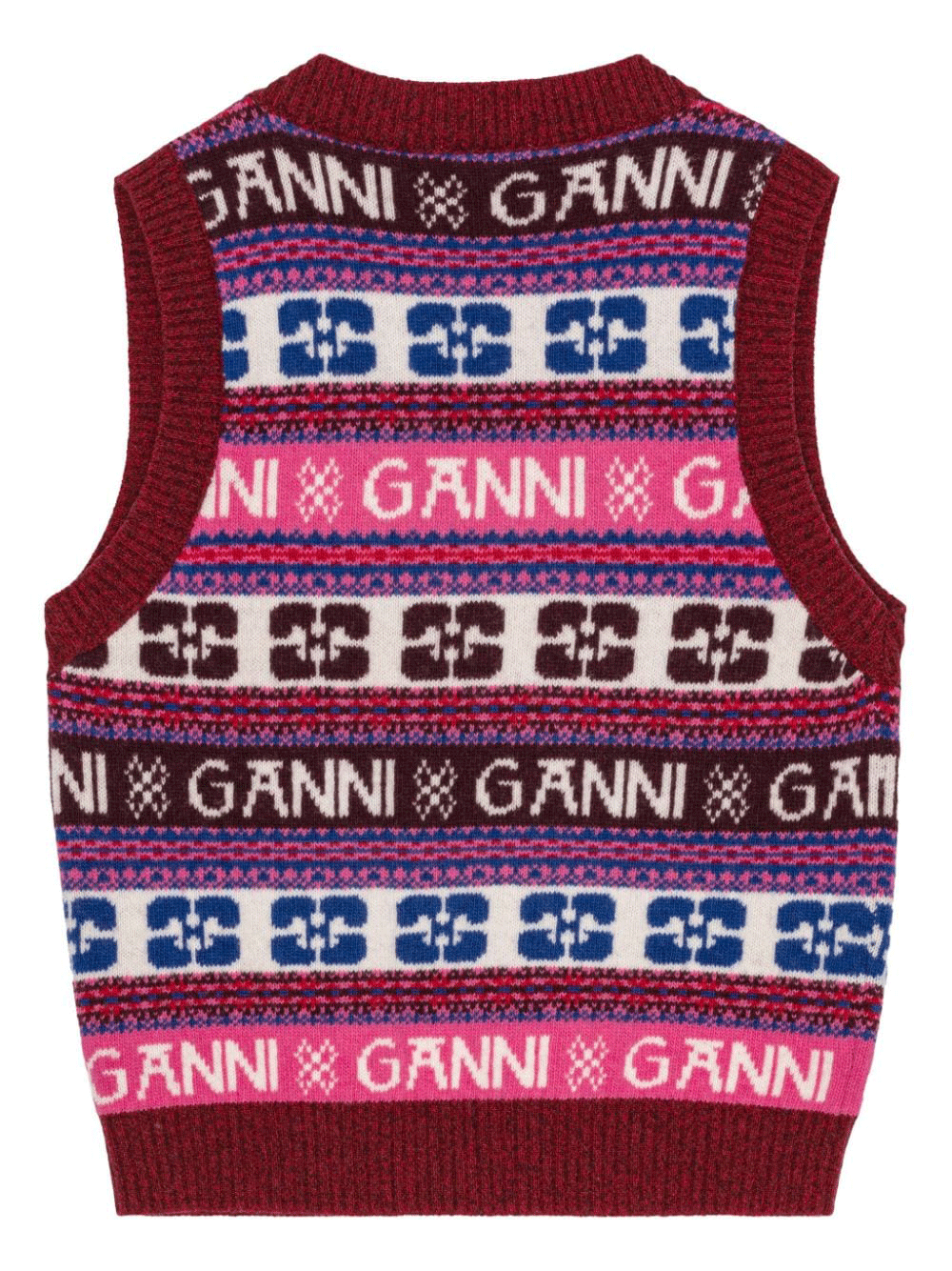 GANNI-Logo-Wool-Mix-Vest-Multi-2