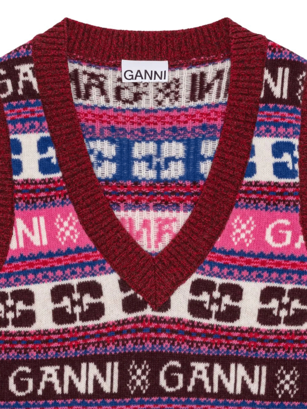 GANNI-Logo-Wool-Mix-Vest-Multi-3