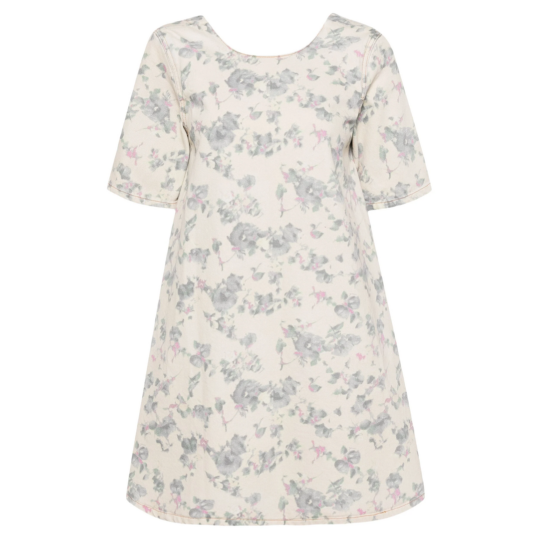 ganni print denim dress Ganni Denim Mini Dress