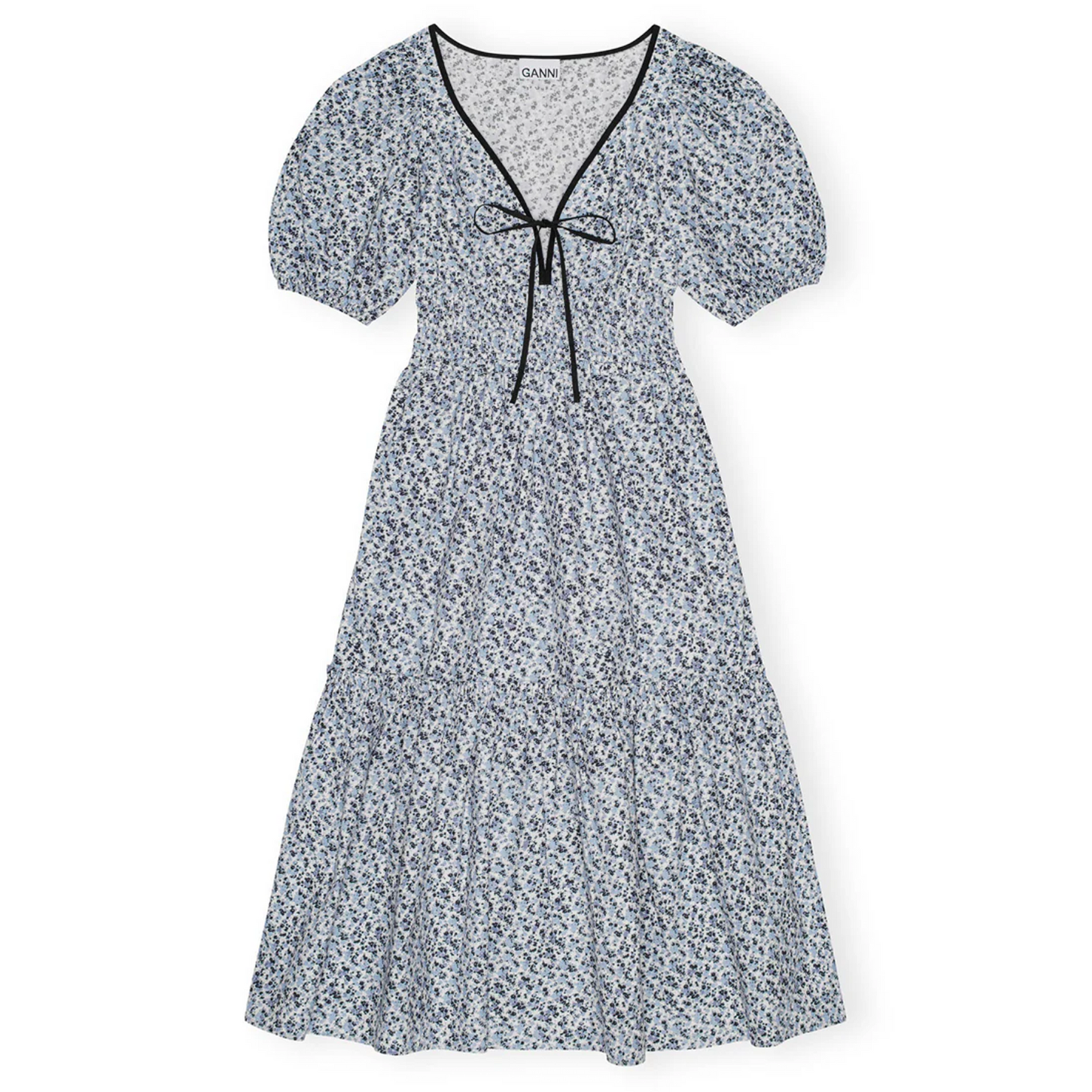 ganni cotton poplin smock maxi dress GANNI White Cotton Poplin Smock Maxi Dress