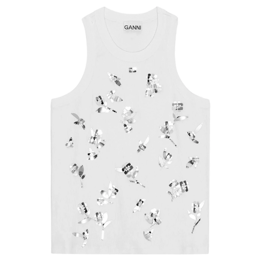 Rib Jersey Embellish Tank Top