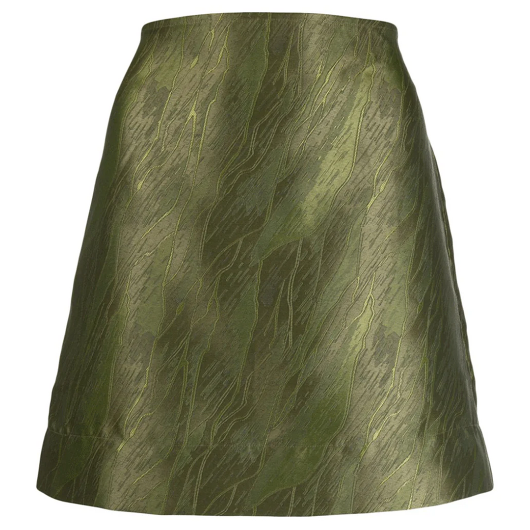 Shiny Jacquard Mini Skirt