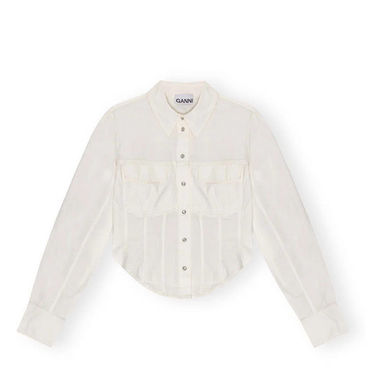 قميص كورسيه من قطن مطاطي مغسول