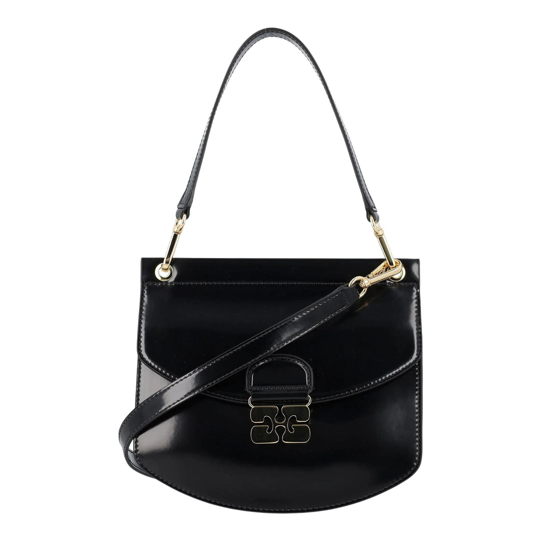 Club21 - GANNI - Apo-G Bag Small Patent - HANDBAGS - Black