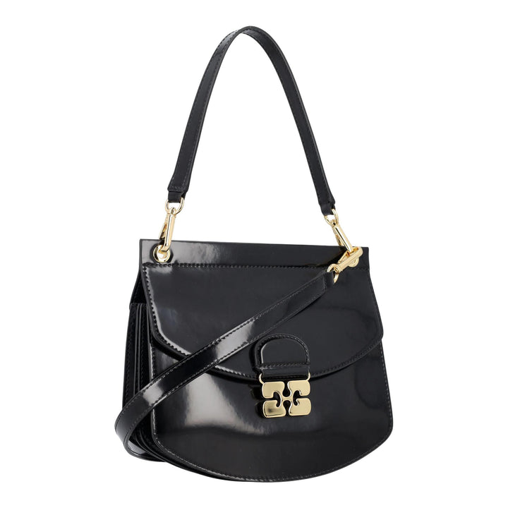 Club21 - GANNI - Apo-G Bag Small Patent - HANDBAGS - Black
