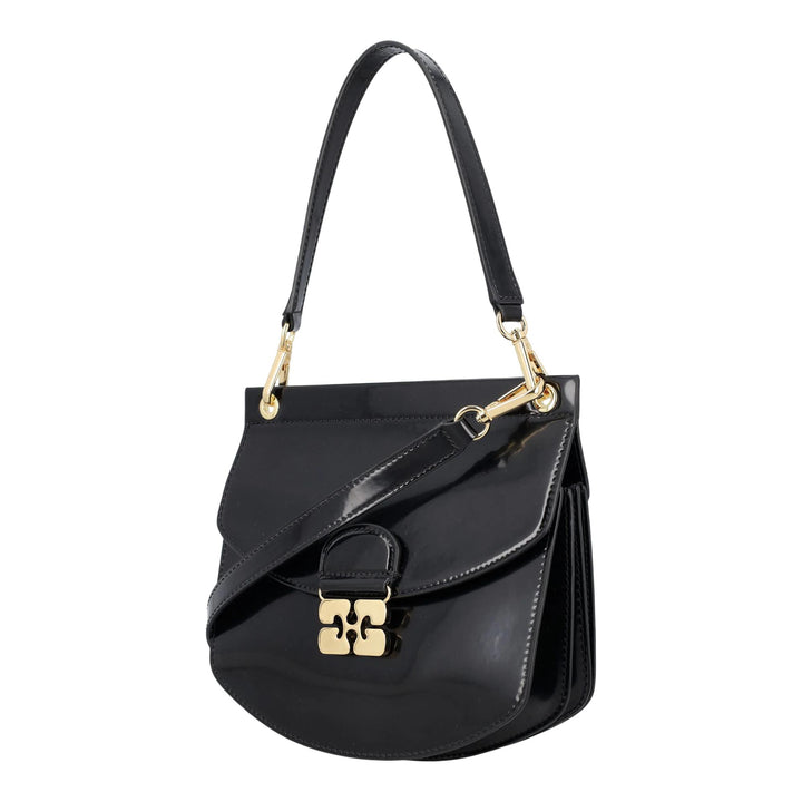 Club21 - GANNI - Apo-G Bag Small Patent - HANDBAGS - Black