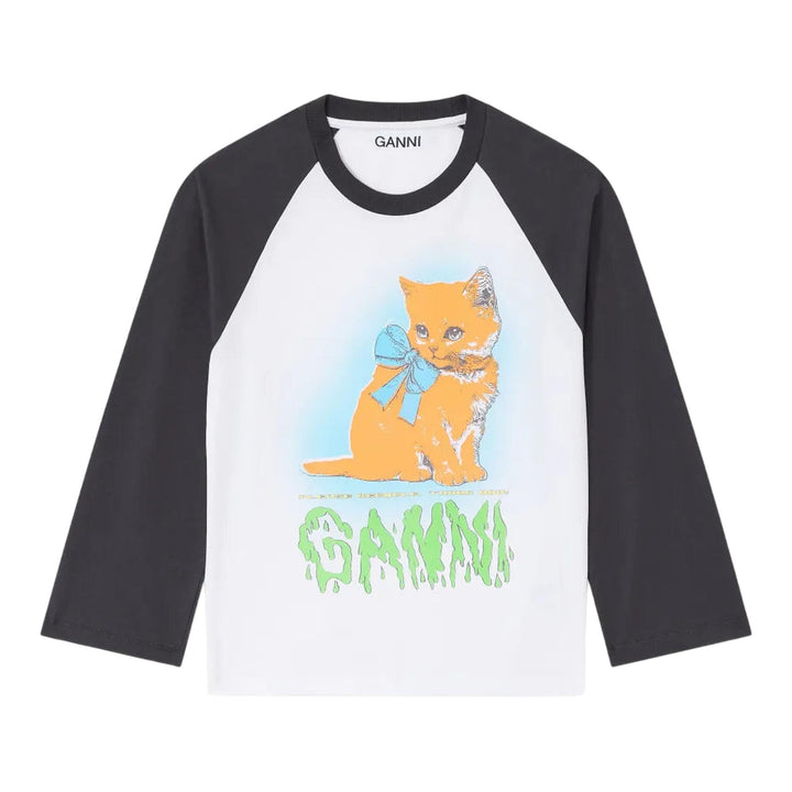 Club21 - GANNI - Basic Cotton Jersey Kitty Baby T-Shirt - TEES - White