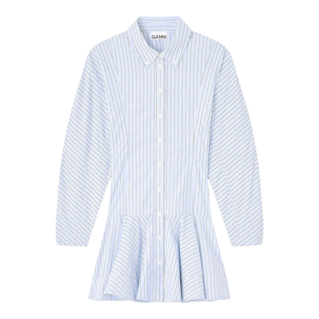 Club21 - GANNI - Check Cotton Oversized Shirt - SHIRTS - Light Blue