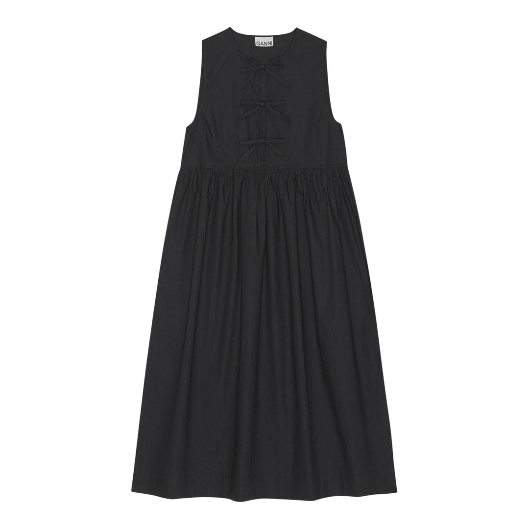Club21 - GANNI - Cotton Poplin Midi Dress - DRESSES - Black