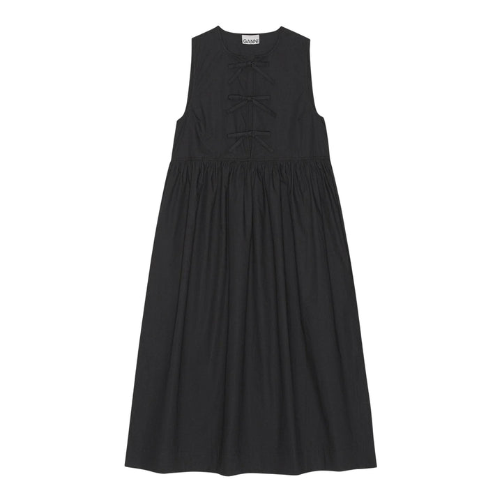 Club21 - GANNI - Cotton Poplin Midi Dress - DRESSES - Black