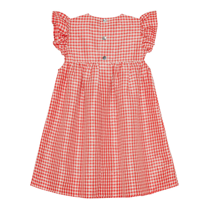 Club21 - GANNI - Crinkled Taffeta Check Dress - WOVEN DRESSES - Red