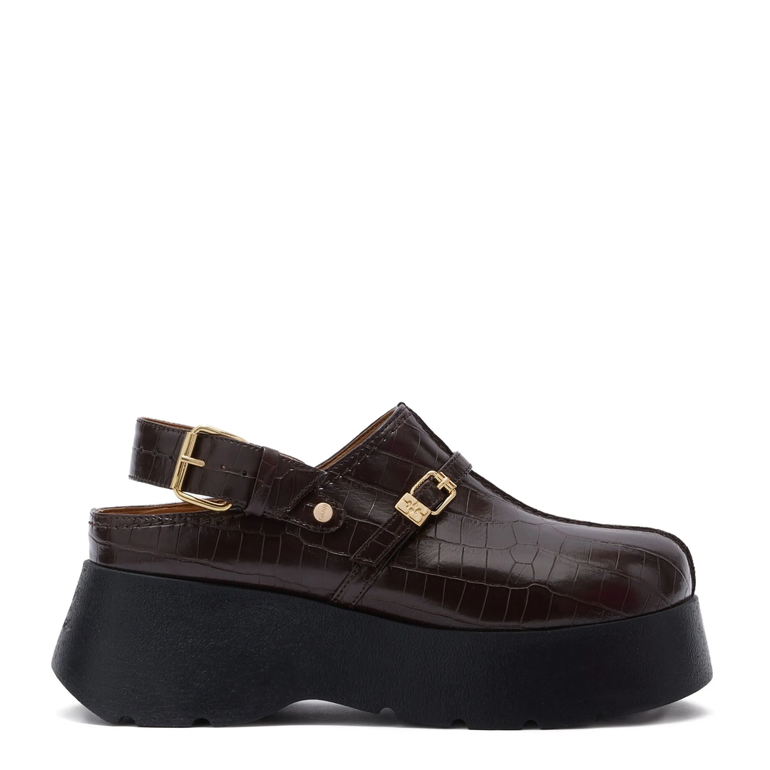 Croco Platform Clogs