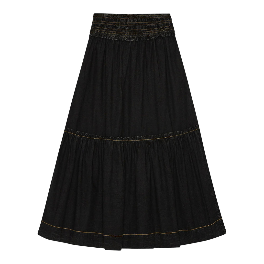 Club21 - GANNI - Garment Dyed Cotton Smock Maxi Skirt - SKIRTS - Black