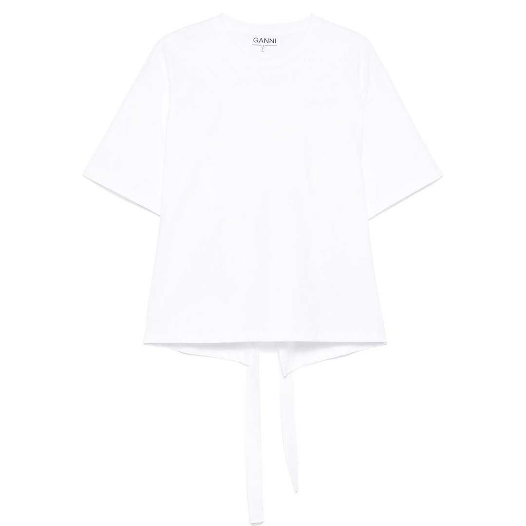 Áo thun cổ mở lưng, tay rơi, chất liệu cotton dày