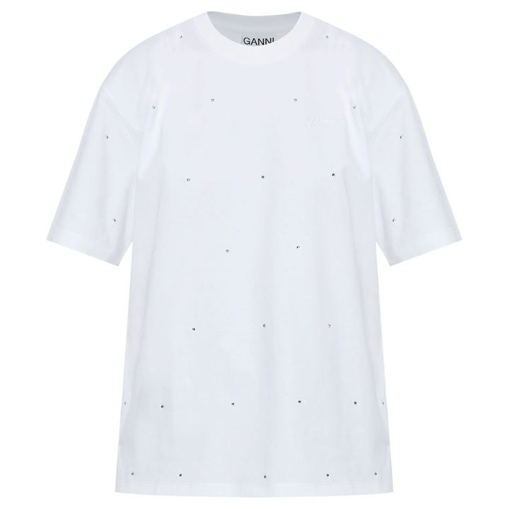 Heavy Cotton Drop Shoulder Rhinestone T-Shirt