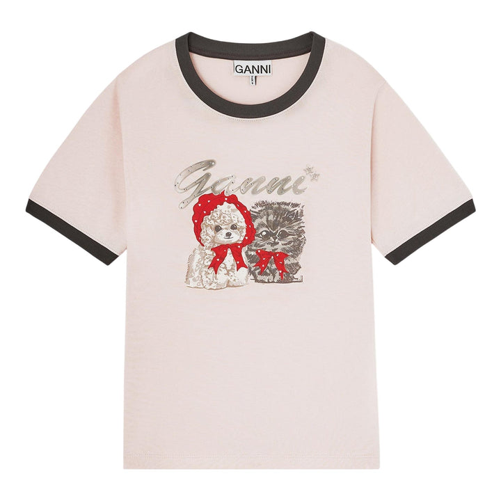 Club21 - GANNI - Heavy Cotton Baby Fit T-Shirt - TEES - Pink