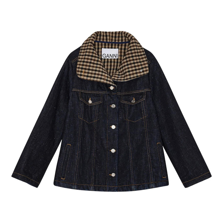 Club21 - GANNI - Neppy Denim Bonded Jacket - BLOUSON - Denim