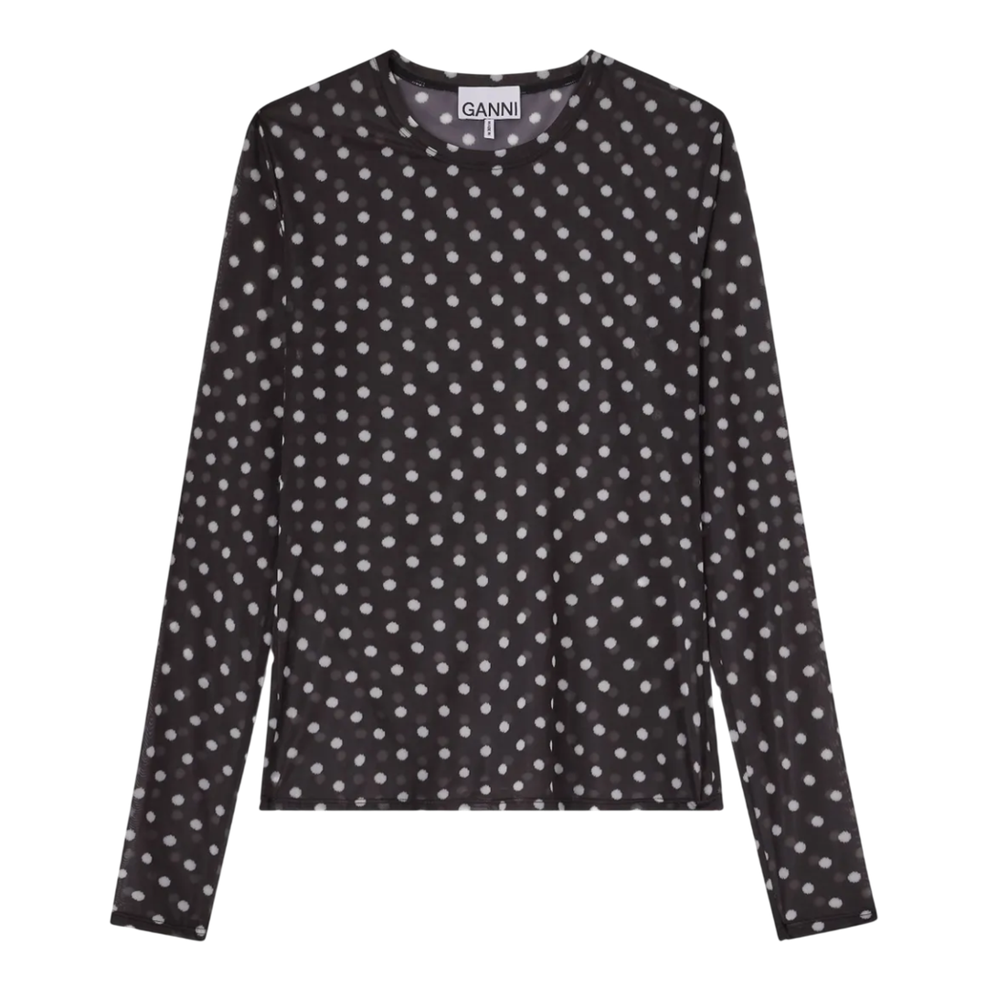 Printed Sheer Jersey Long Sleeve