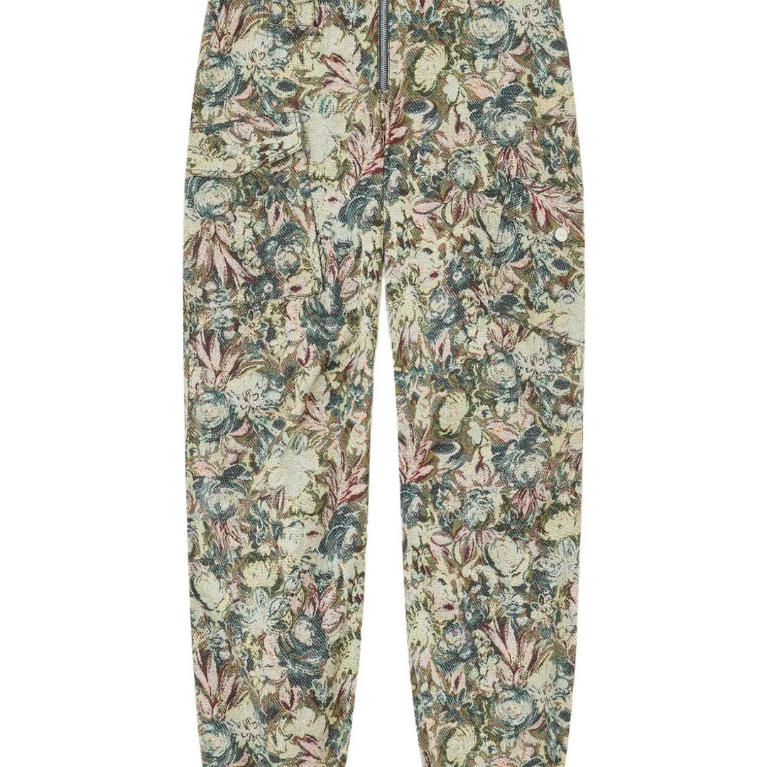 Club21 - GANNI - Printed Stretched Cotton Pants - PANTS - Print