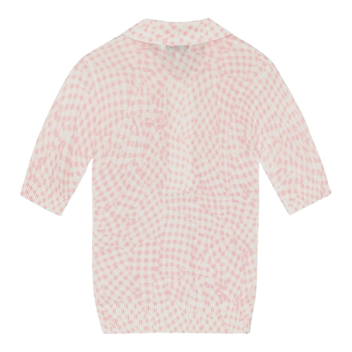 Club21 - GANNI - Sheer Cotton Printed Polo - POLOS - Pink