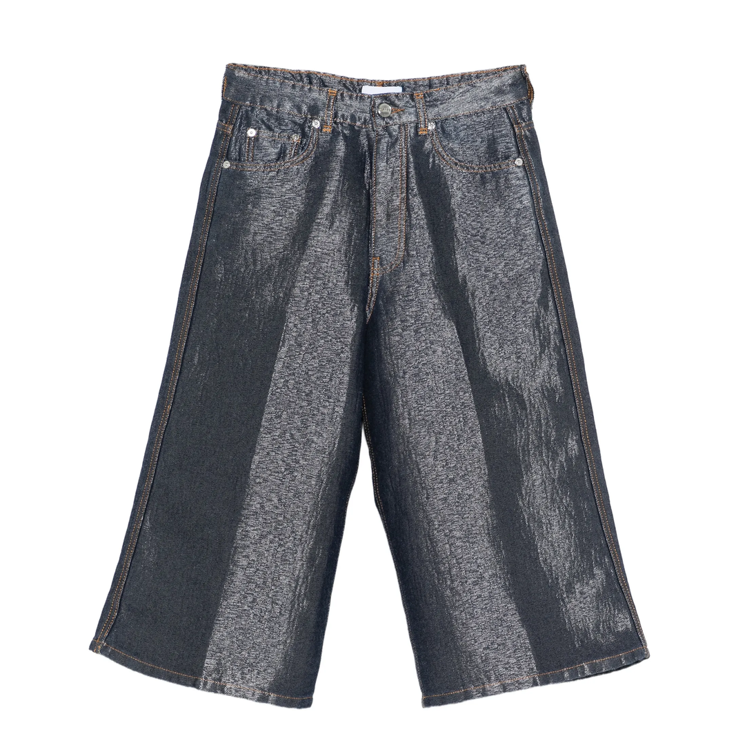 Shiny Weft Denim Shorts